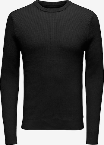 Only & Sons Пуловер 'Phill' в черно: отпред