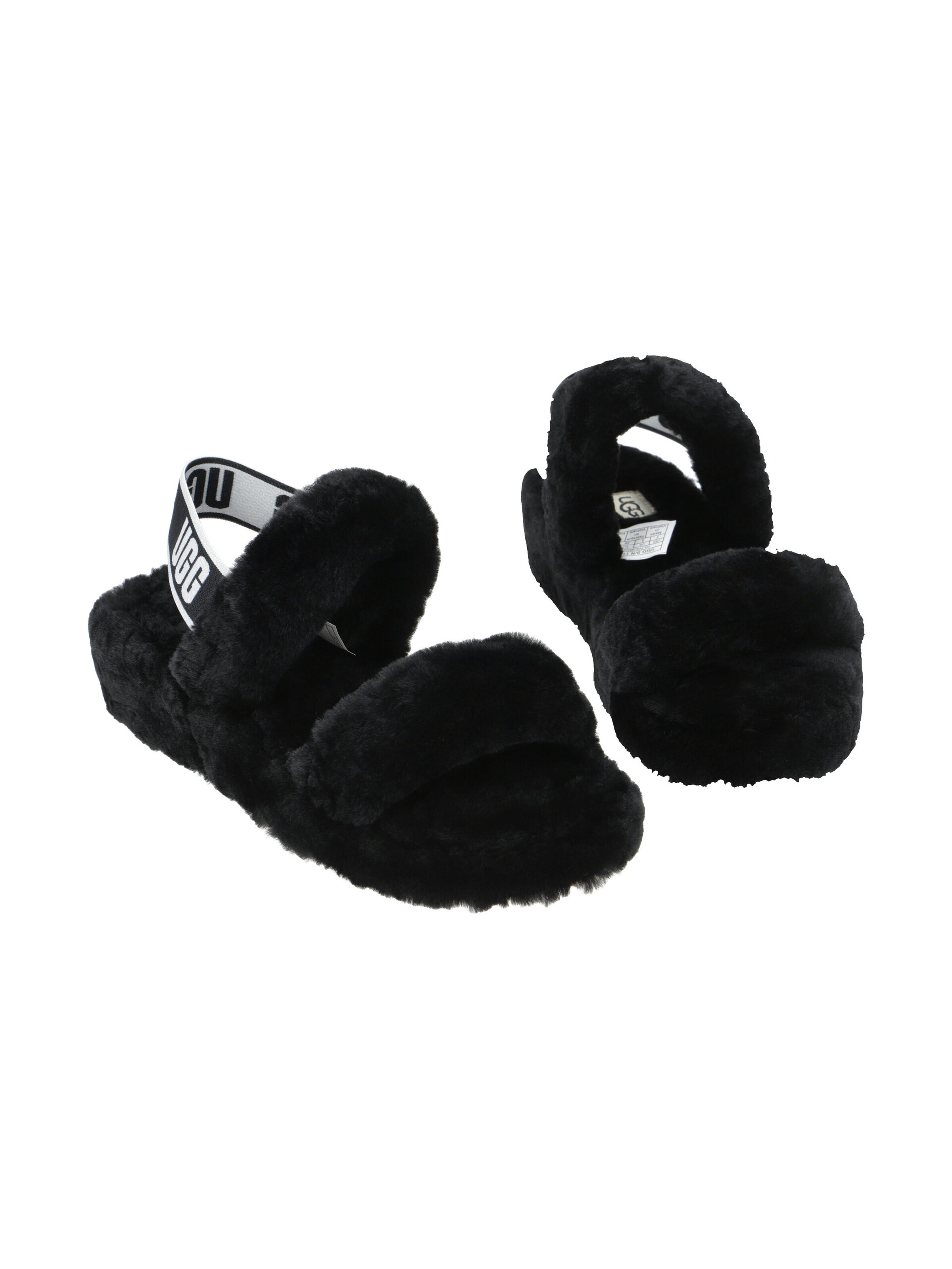 UGG Pantolette 'UGG Oh Yeah Hausschuhe schwarz Fell 1107953' in Schwarz