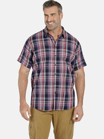 Charles Colby Comfort fit Overhemd ' Duke Logan ' in Rood: voorkant