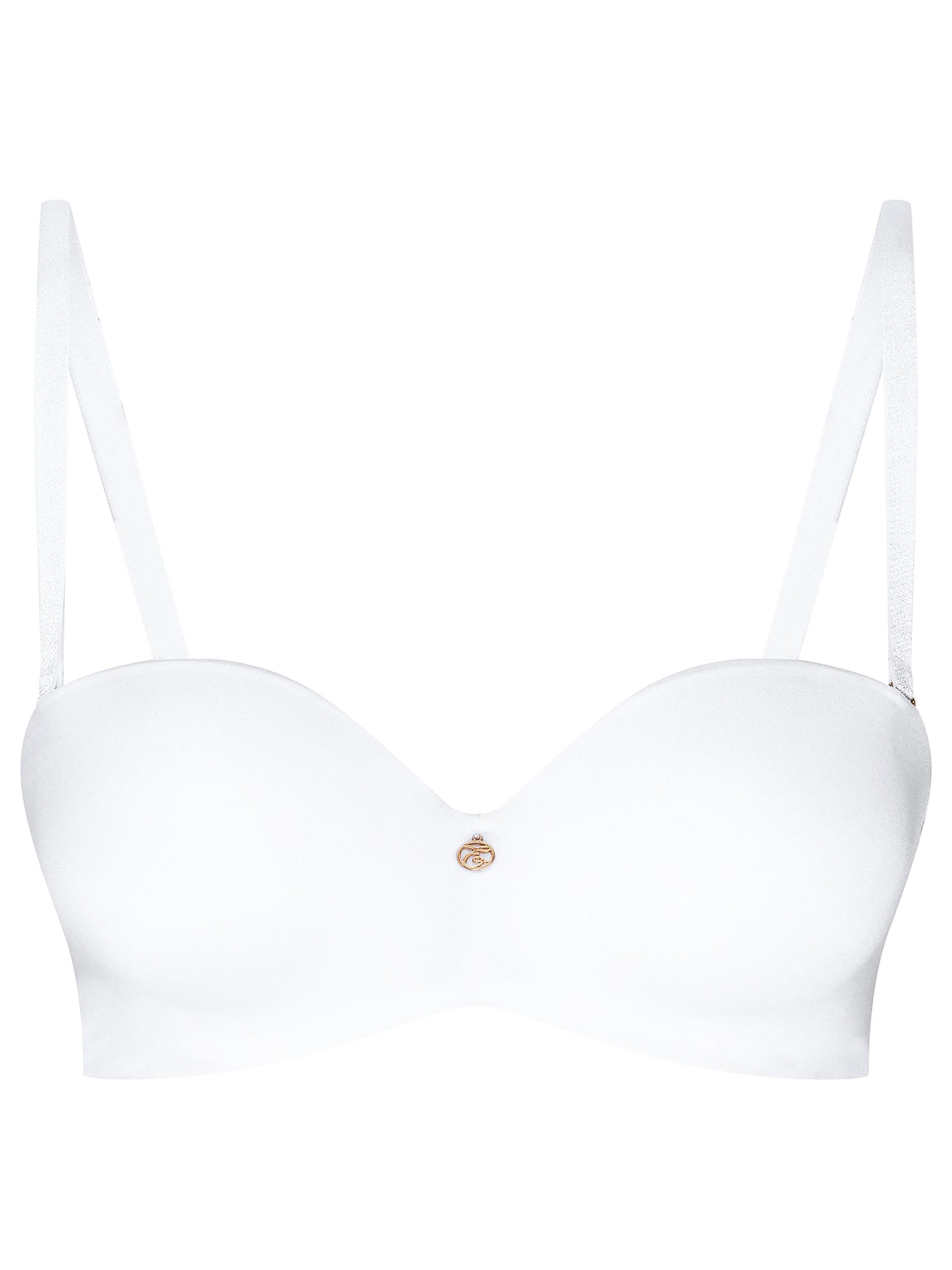 ESOTIQ - Push-up Sujetador 'Push-up-BH Raffen, Plunge-Dekolleté, Balconette-Cups 65B' en blanco: frente