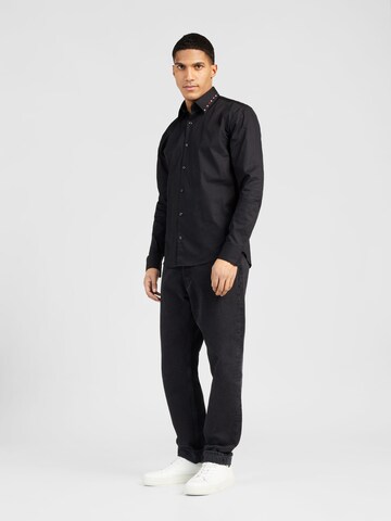 HUGO Regular fit Button Up Shirt 'Ermo' in Black