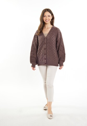 Usha Strickjacke 'Lurea' in Braun