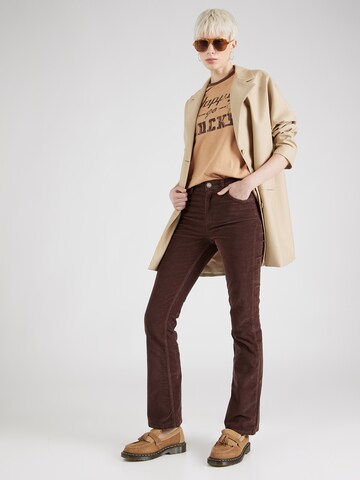 BDG Urban Outfitters Tričko 'HAPPY GO LCKY' - Béžová