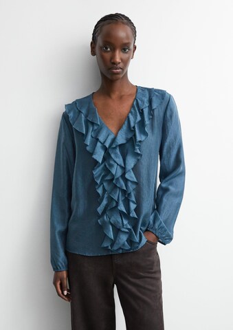 COMMA Bluse in Blau: Vorderseite