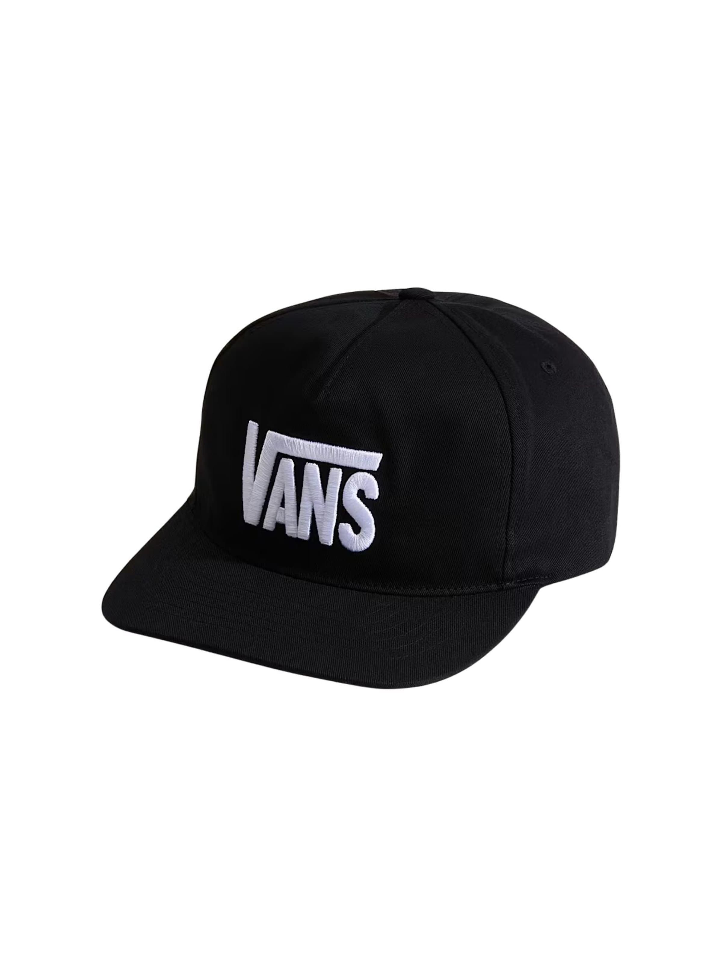 VANS Pet 'VANS DROP V LOGO SNAPBACK CAPPELLO' in Zwart: voorkant