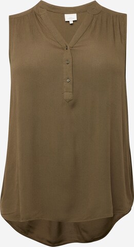 Camicia da donna 'JETTE' di ONLY Carmakoma in verde: frontale