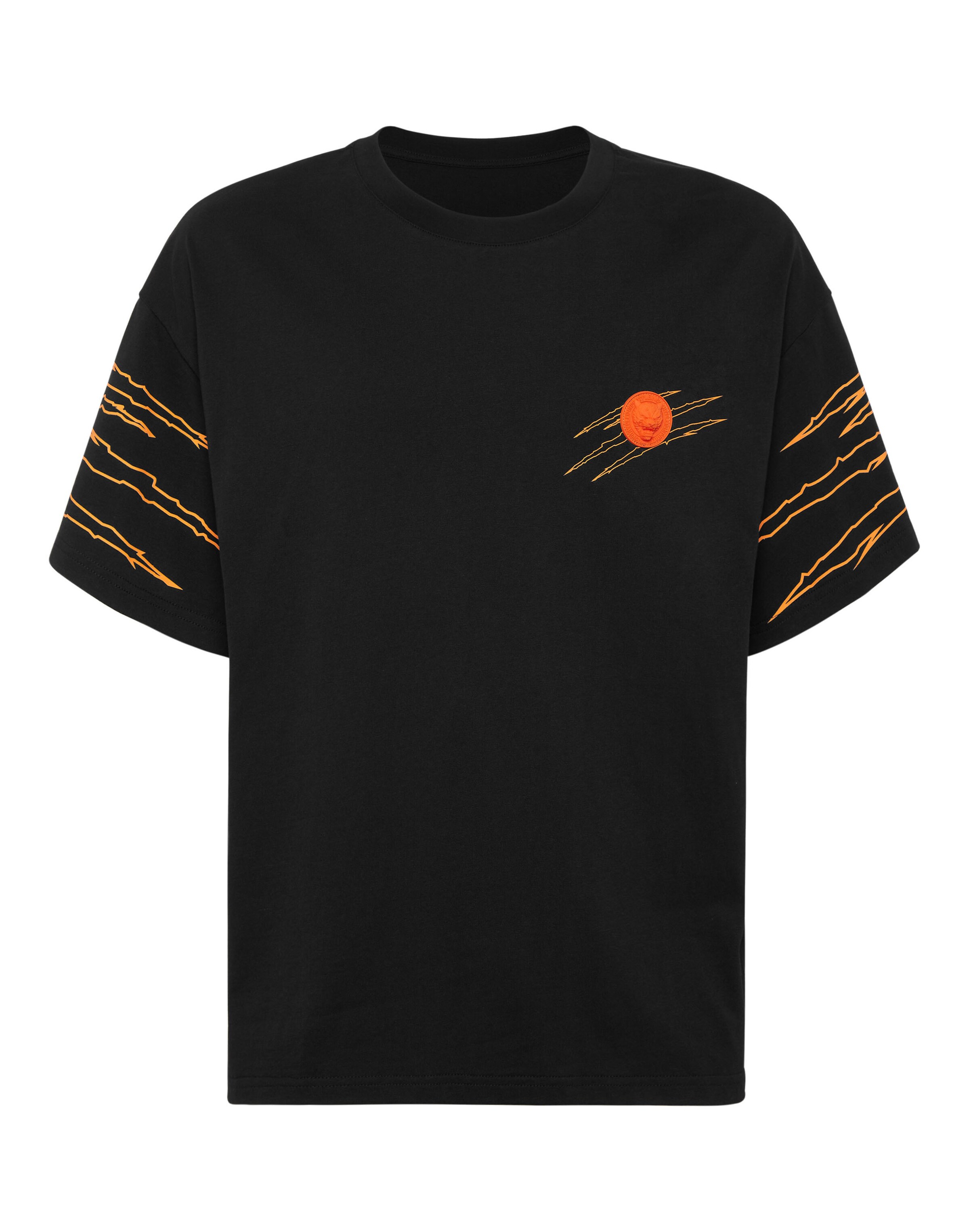 Plein Sport - Camiseta 'Scratch' en negro: frente