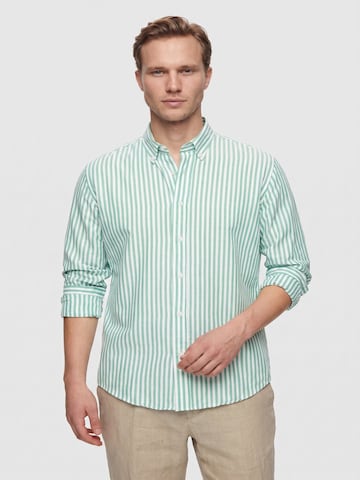 D’S Damat Regular fit Overhemd in Groen: voorkant