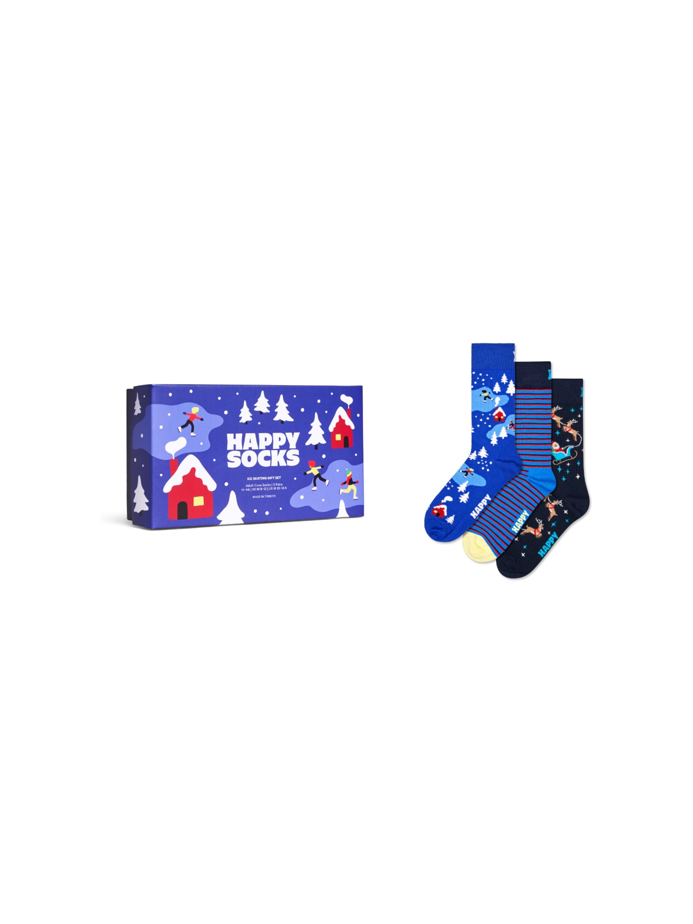 Happy Socks Chaussettes '3-Pack Holiday Navy Socks Gift Set' en bleu, Vue avec produit