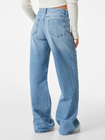 Bershka Wide Leg Jeans in Blau