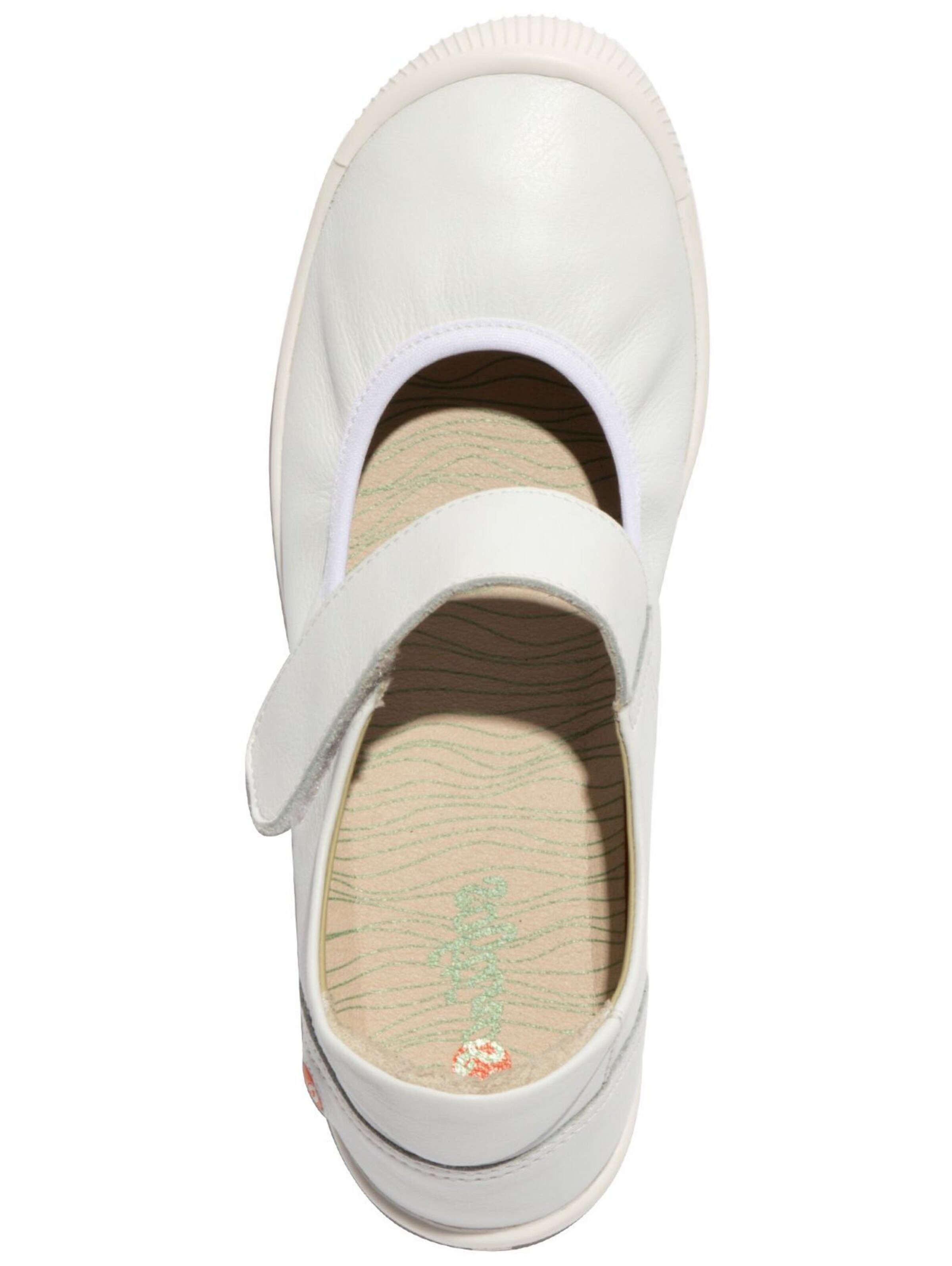 Softinos Ballet Flats with Strap in White