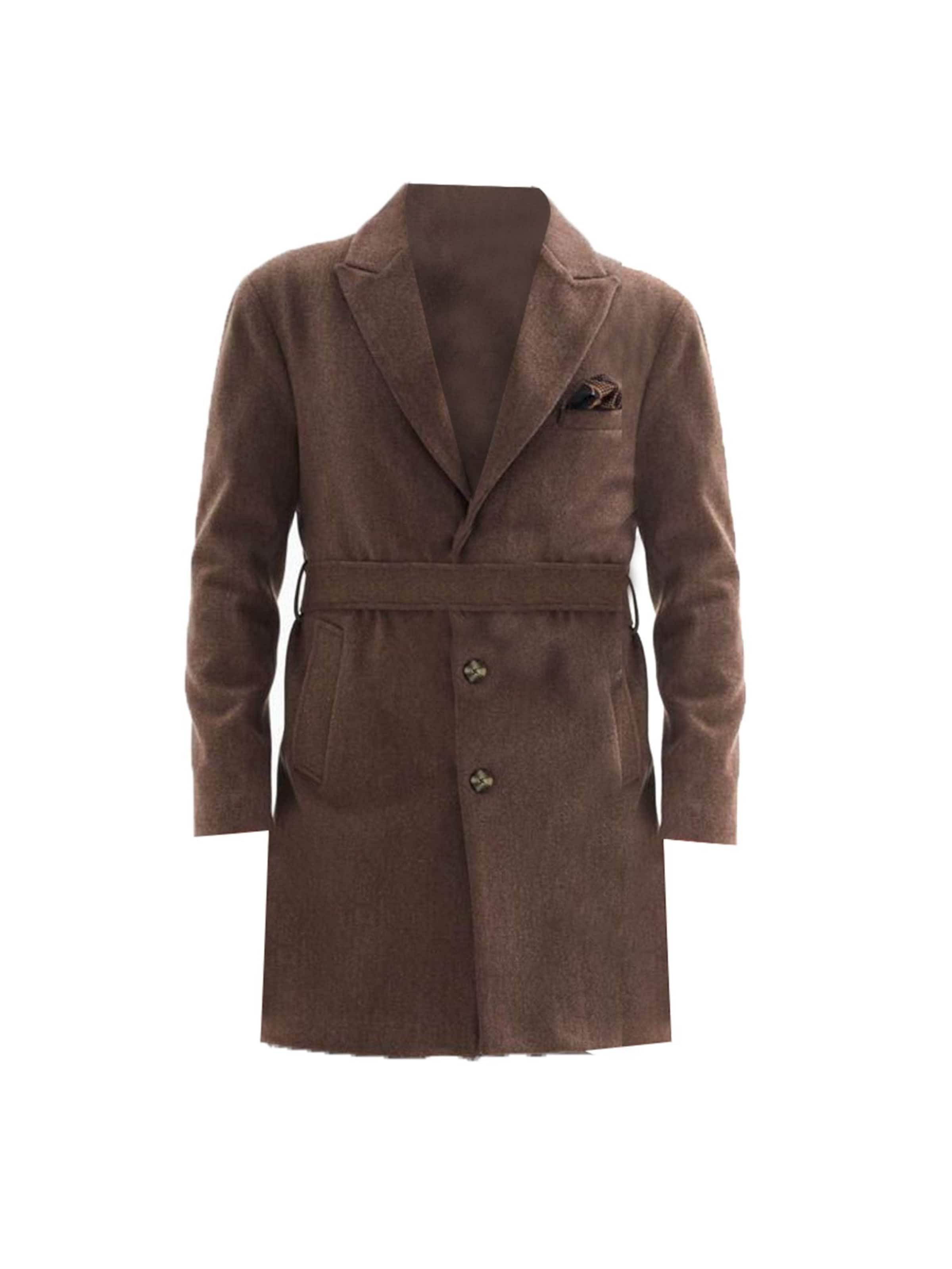 Antioch Sobretudo meia-estação em castanho escuro, Vista do artigo