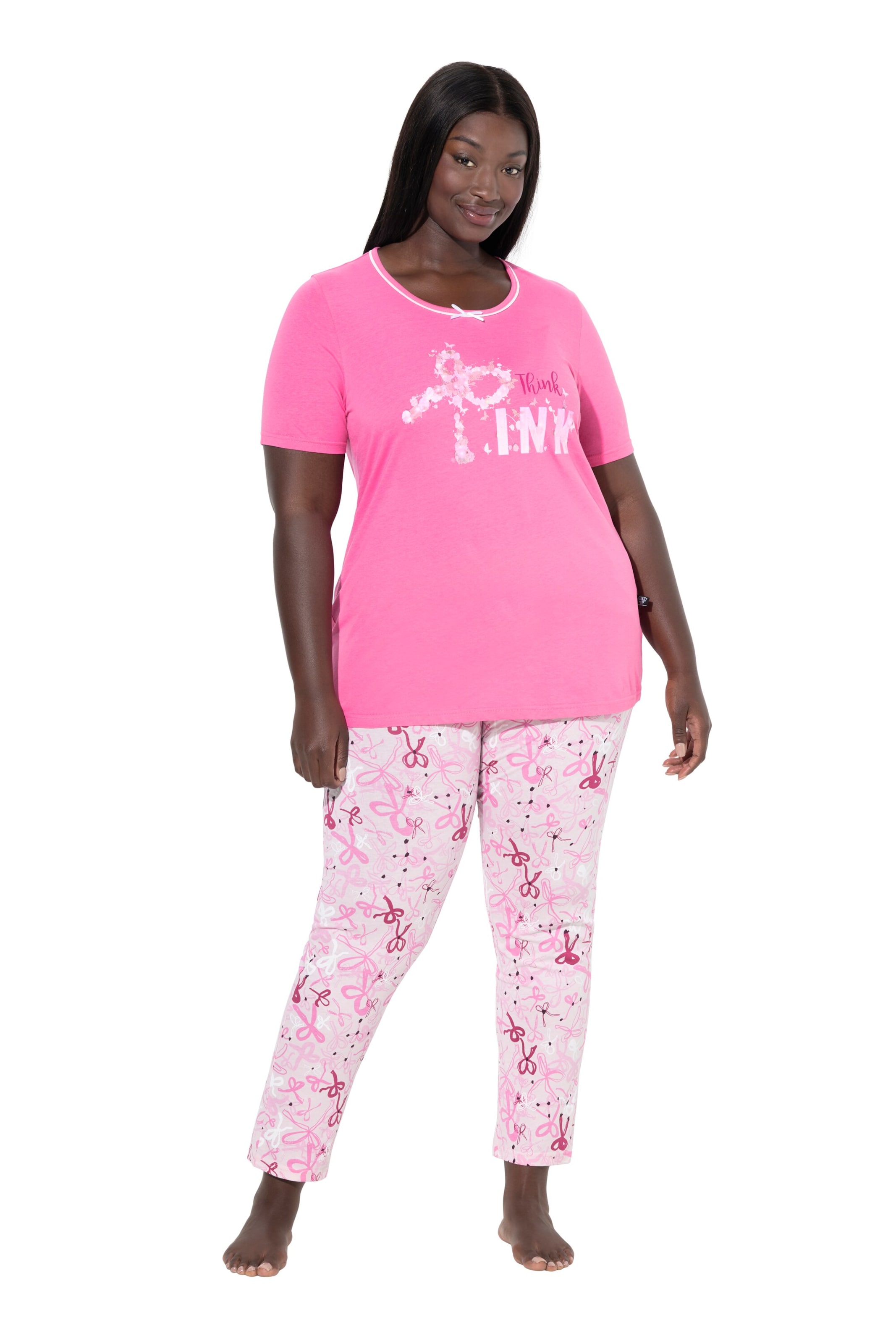 Ulla Popken Pajama in Pink: front