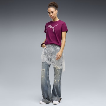 PUMA T-Shirt 'Graphics Lace Cat' in Pink
