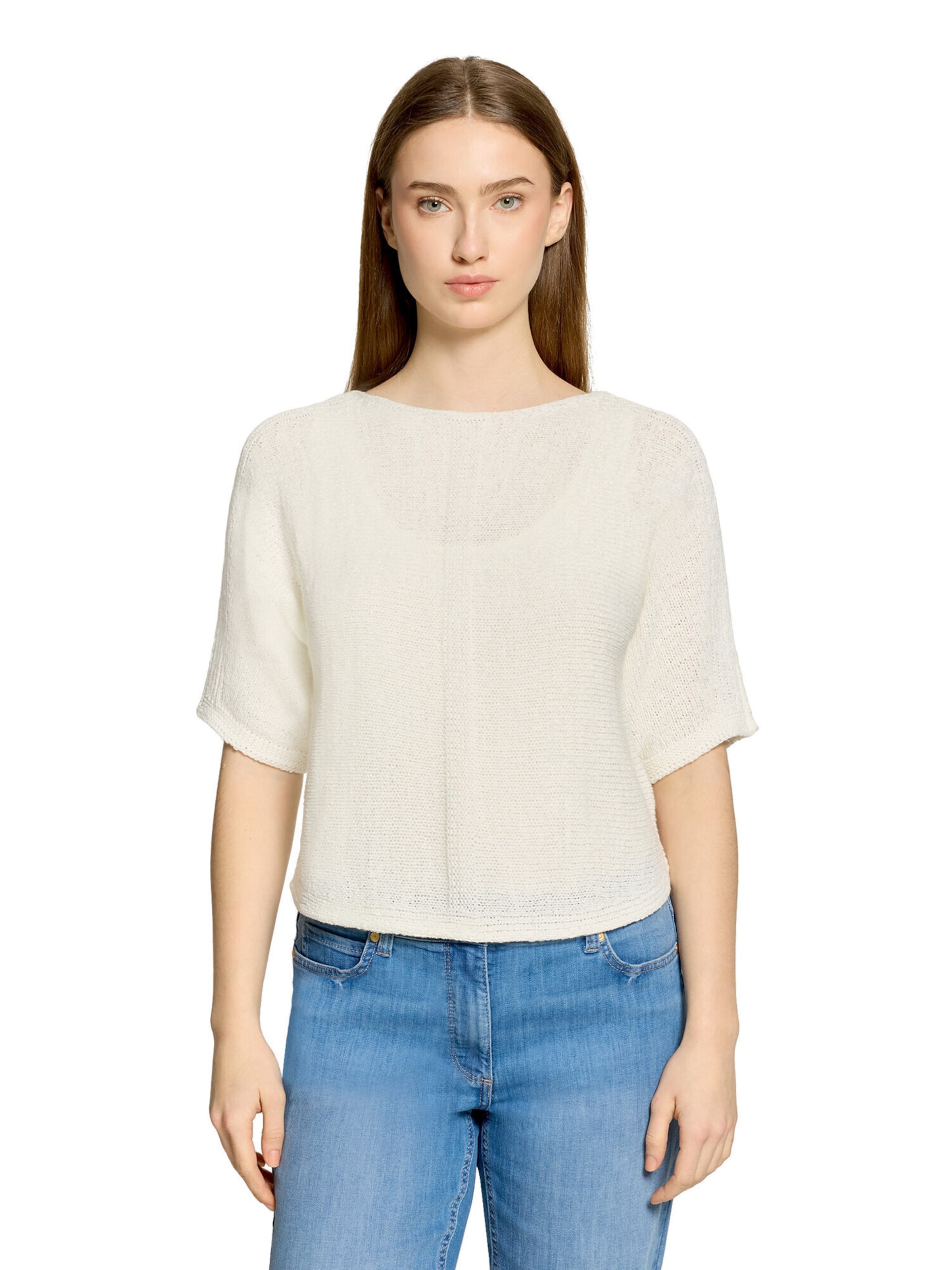 Betty Barclay Strickpullover kurzarm in Weiß: Vorderseite