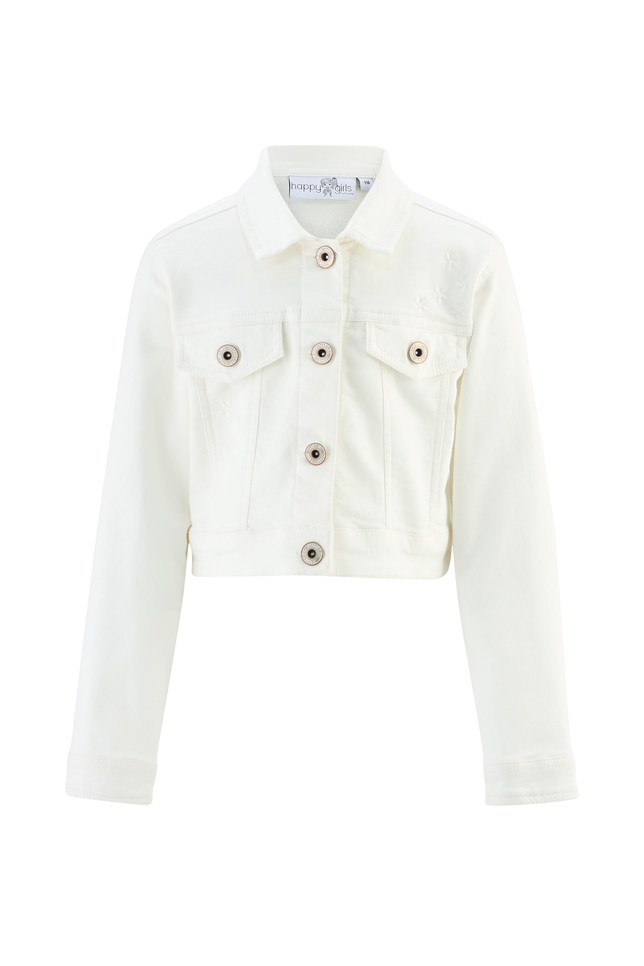 happy girls Φθινοπωρινό και ανοιξιάτικο μπουφάν σε λευκό: μπροστά