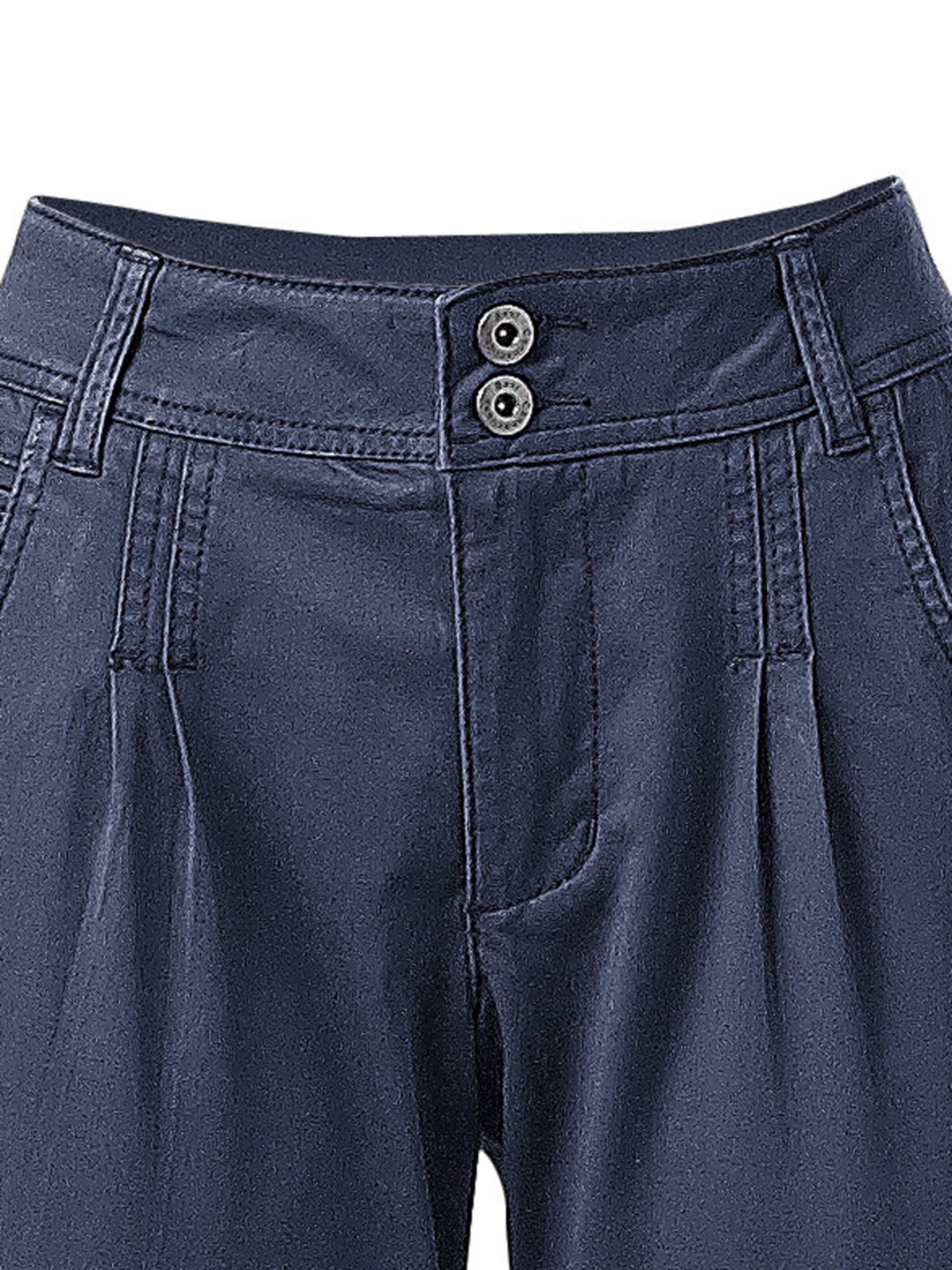 heine Regularen Hlače z naborki | modra barva