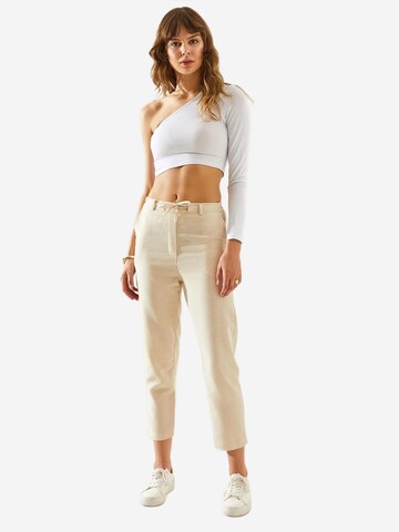 Bianco Lucci Regular Broek in Beige