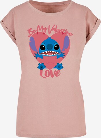 ABSOLUTE CULT Shirt  'Lilo And Stitch - Be My Valentines Love' in Orange: predná strana