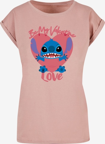 ABSOLUTE CULT Shirt 'Lilo And Stitch - Be My Valentines Love' in Oranje: voorkant