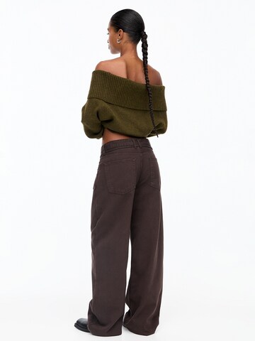 Pull&Bear Wide leg Jeans in Bruin