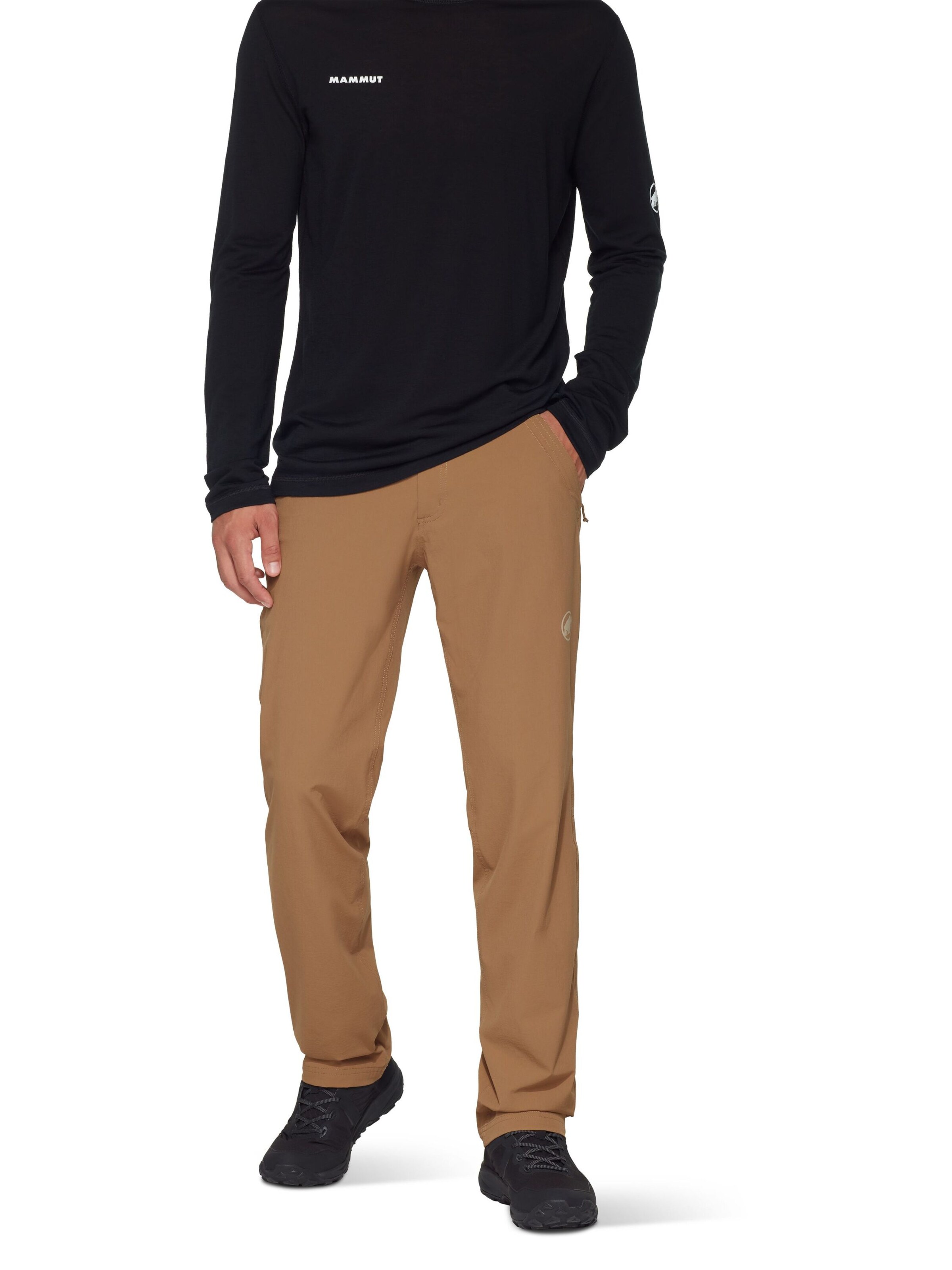 MAMMUT Regular Outdoor Pants 'Hiking V' in Brown