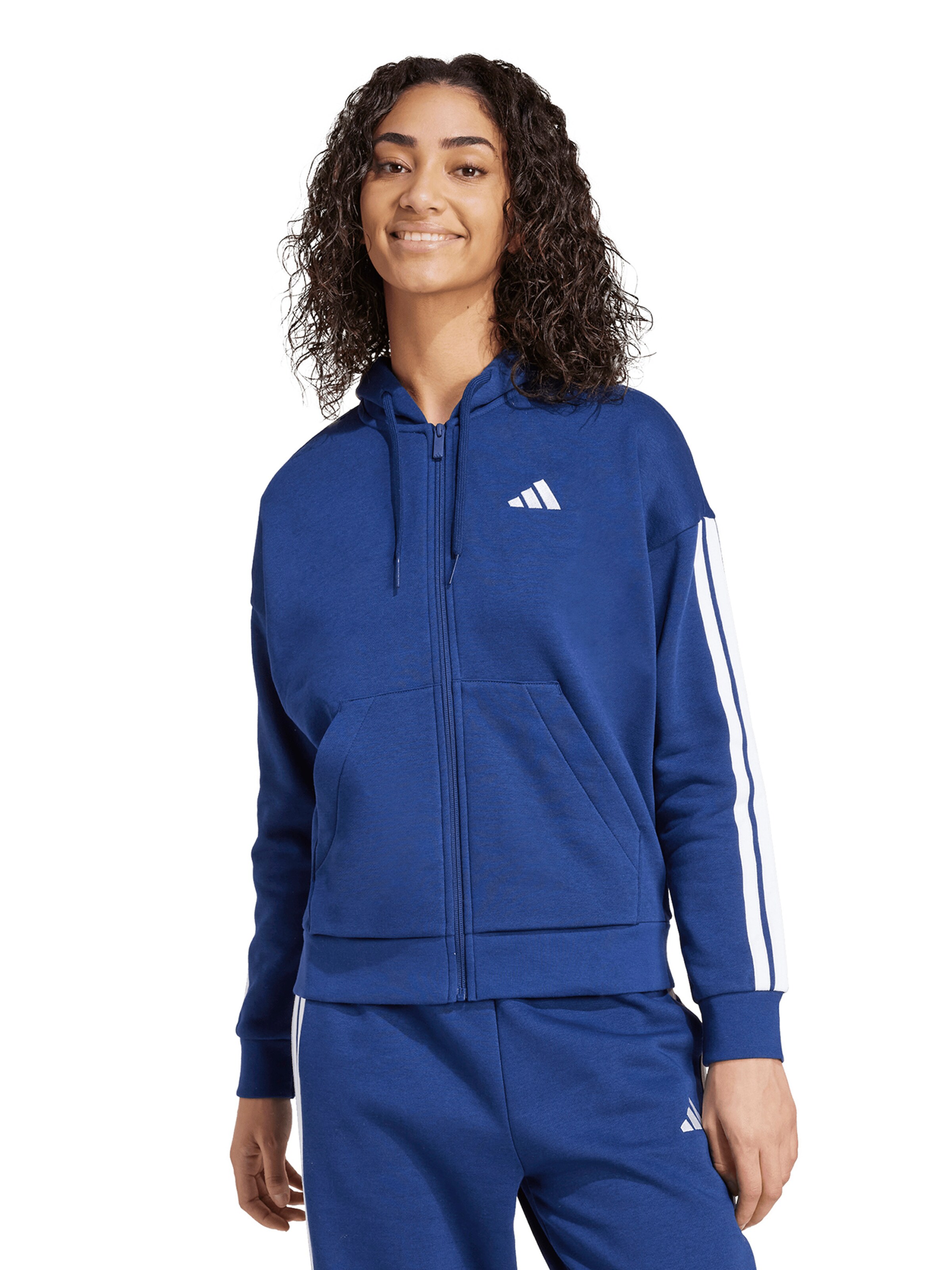 ADIDAS SPORTSWEARSportska sweater majica 'W 3S FL FZ HD' - plava boja: prednji dio
