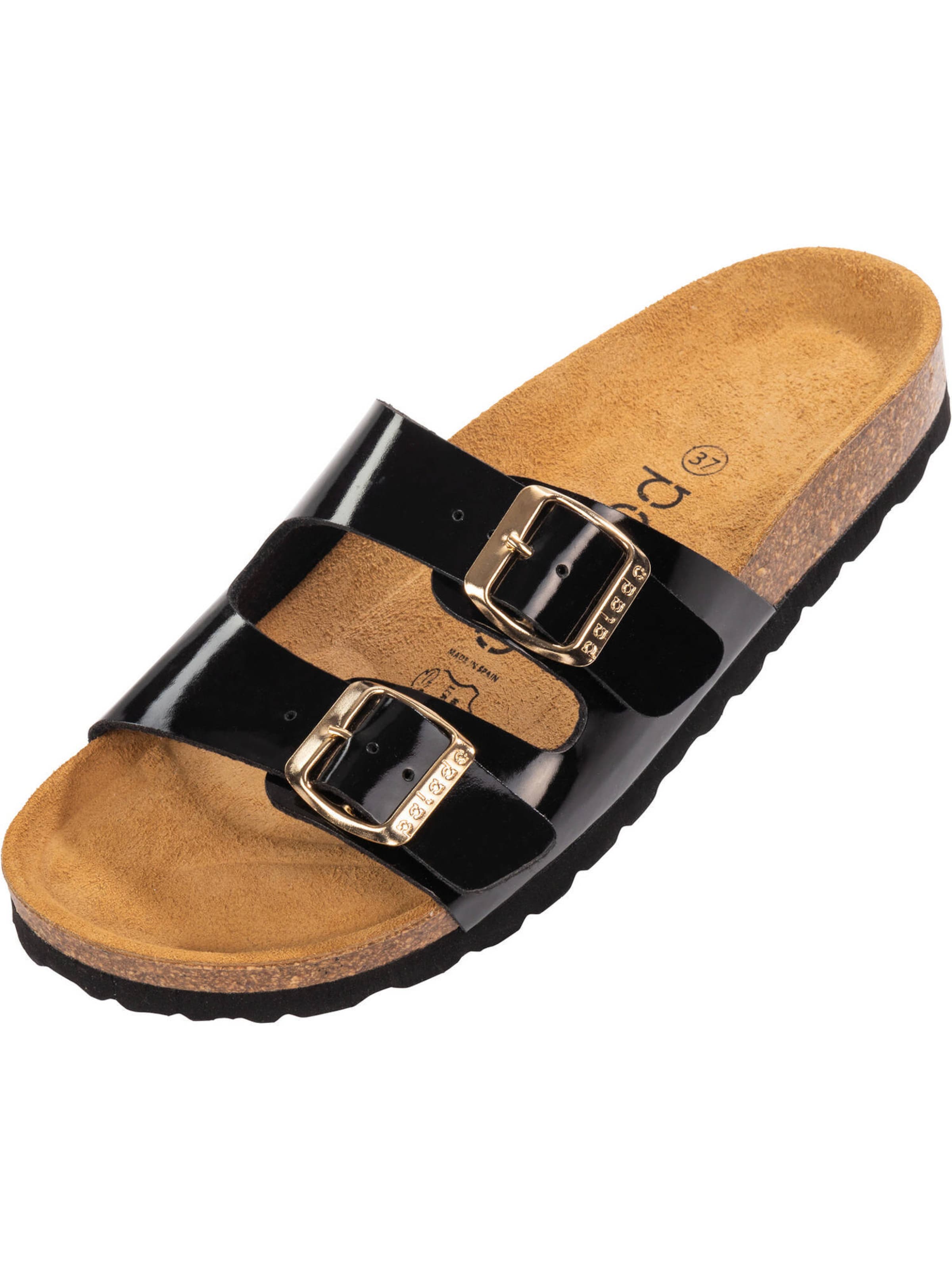 Zoccoletto 'Milos' di Palado in nero: frontale