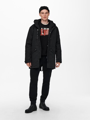 Only & Sons - Parka de inverno 'Klaus' em preto