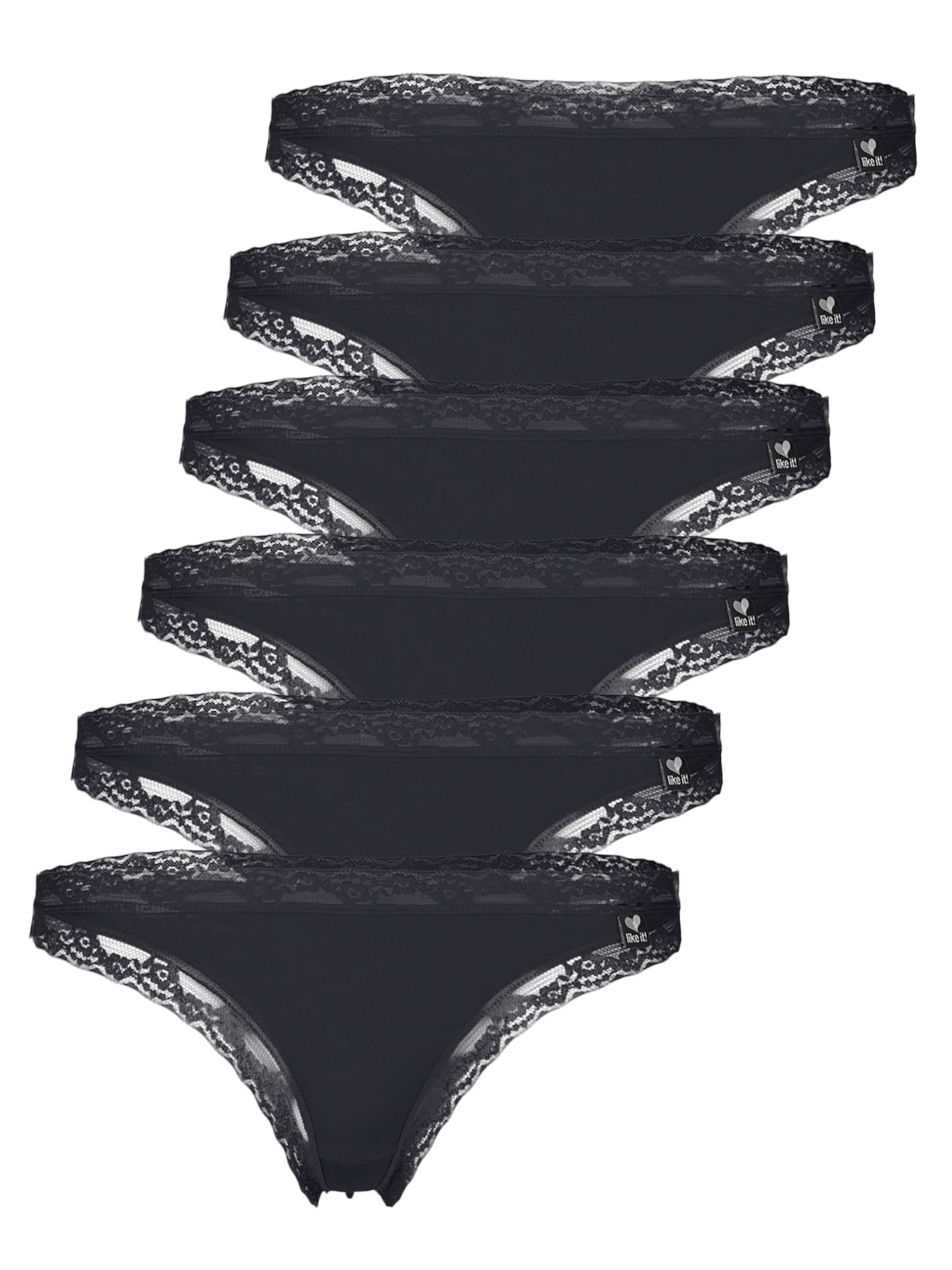 like it! Thong 'Olivia' in Black: front