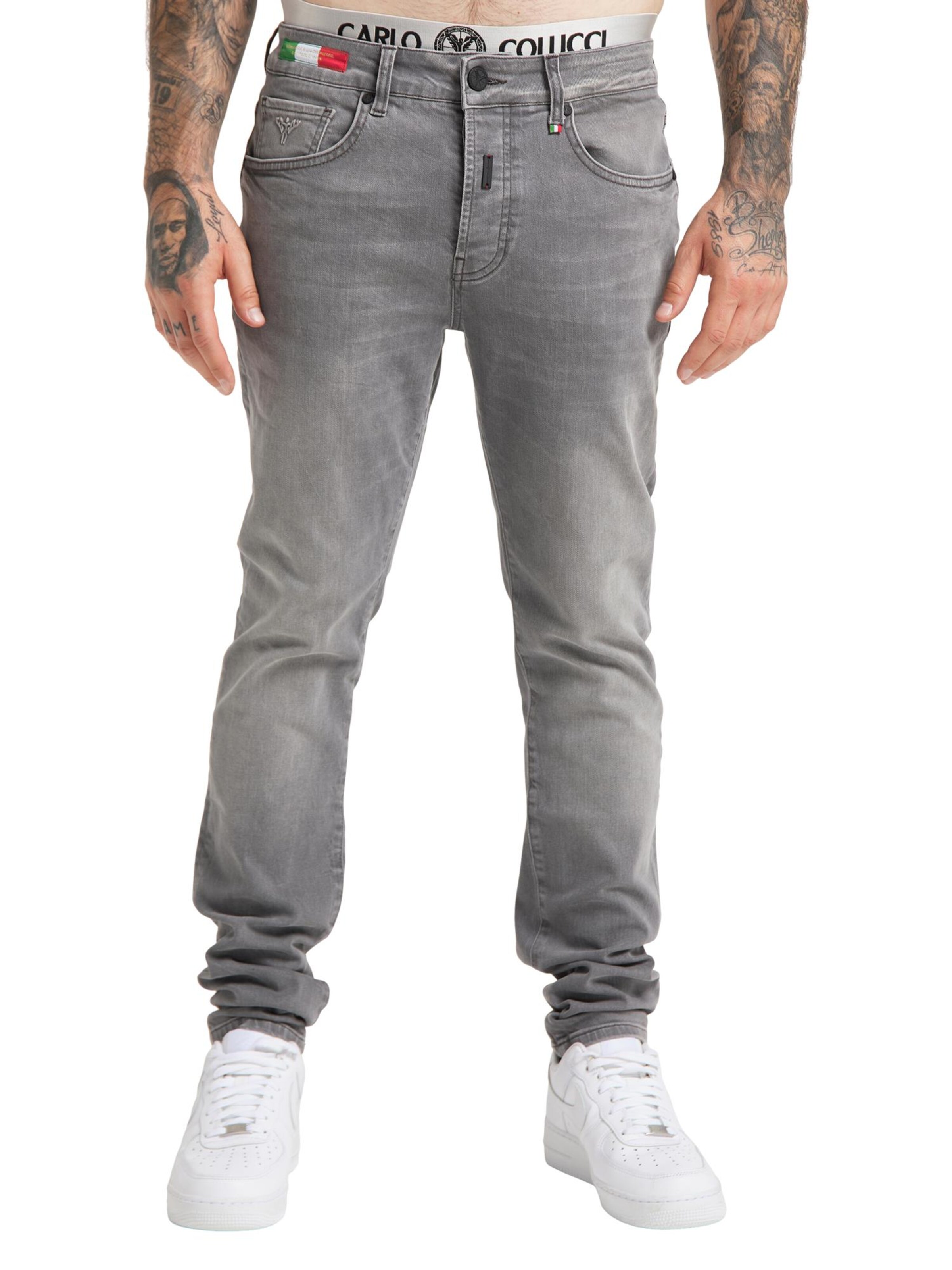 Carlo Colucci Regular Jeans in Grau: Vorderseite