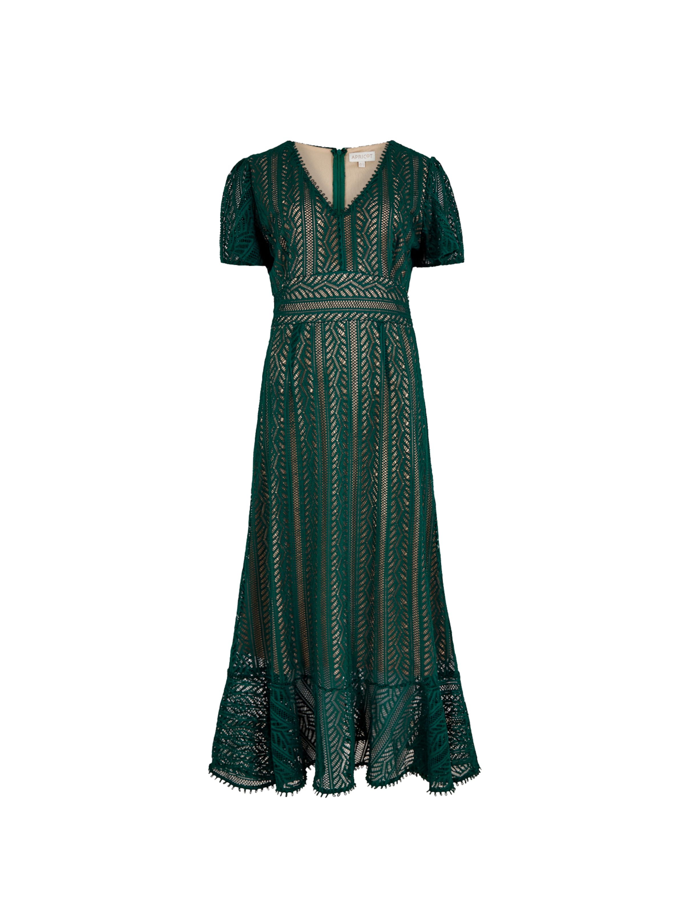 Apricot Jurk in Groen: voorkant