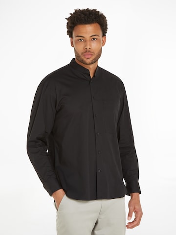 Calvin Klein Regular fit Button Up Shirt in Black: front