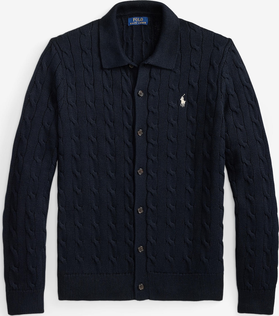 Geacă tricotată de la Polo Ralph Lauren pe albastru: față