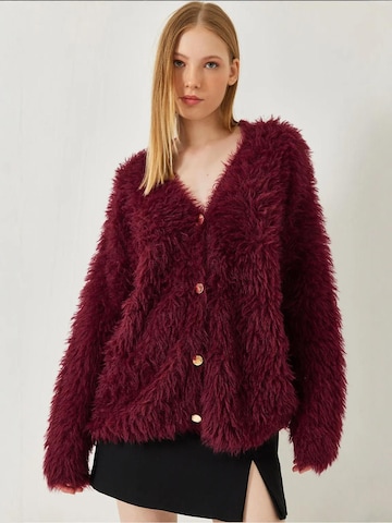 Bianco Lucci Gebreid vest in Rood: voorkant