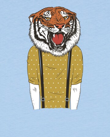 watabout.kids Shirt 'Tiger Head' in Blue