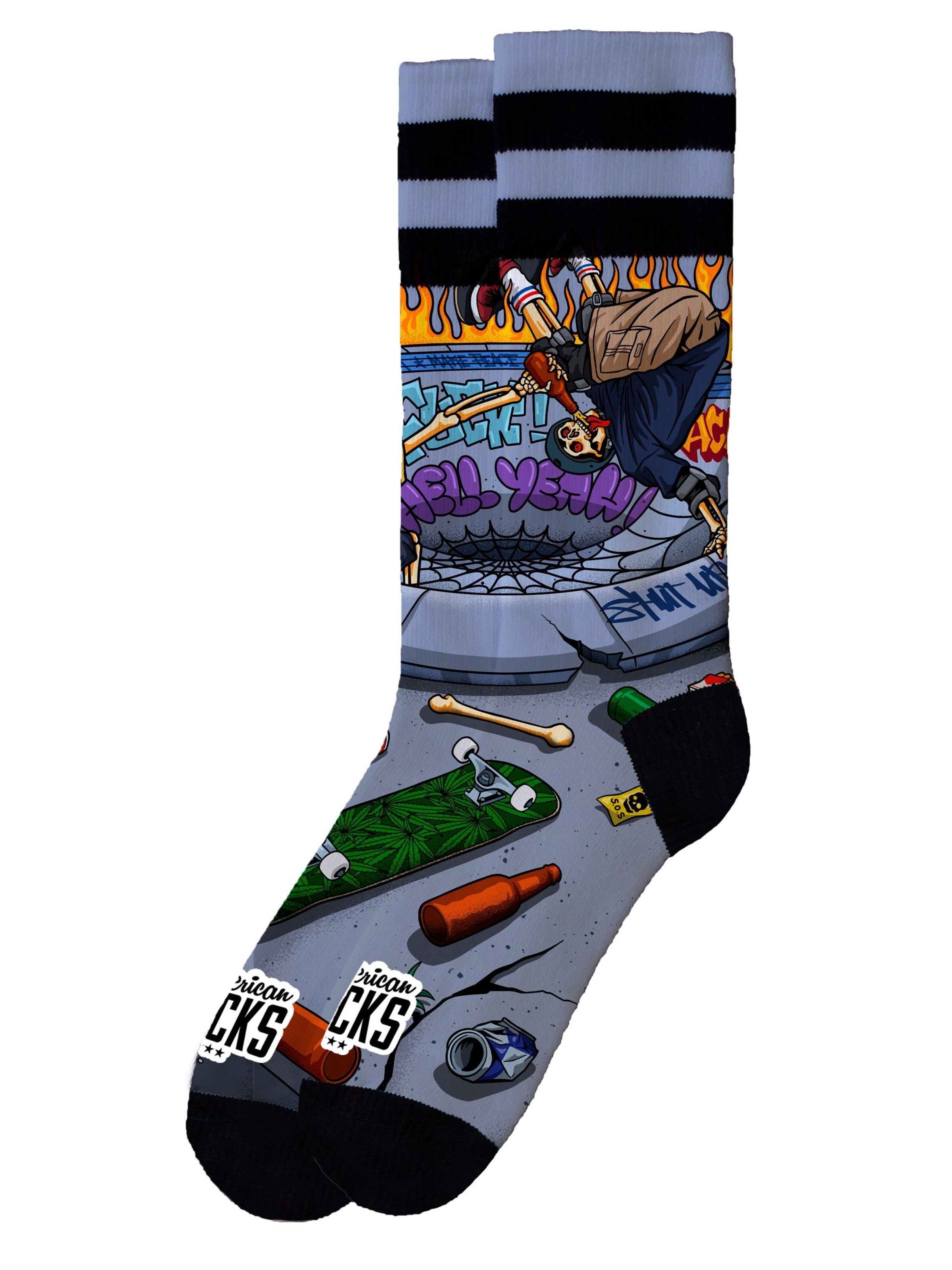 American Socks Socken 'Thrashpals'‌‌‌‌ in Grau: Vorderseite