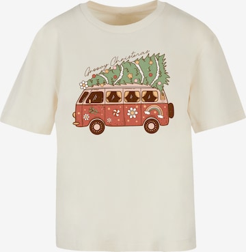 F4NT4STIC Shirt 'Groovy Christmas Camper Van' in Beige: front