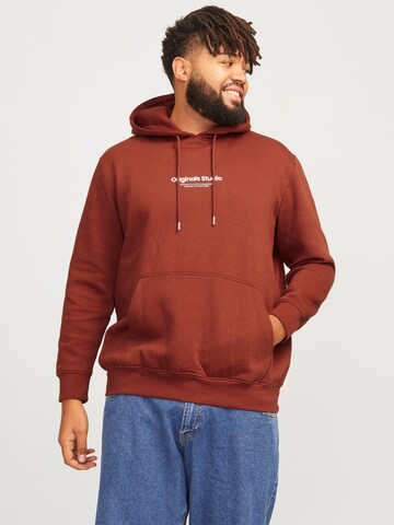 Sweat-shirt 'VESTERBRO' Jack & Jones Plus en marron : devant