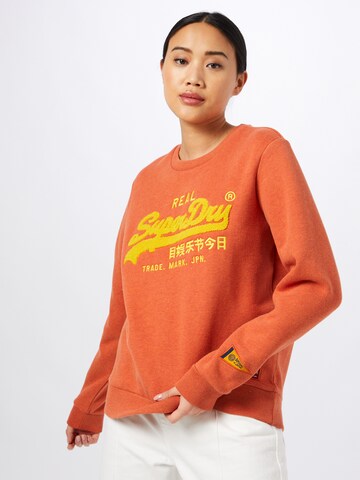 Sweat-shirt Superdry en orange : devant