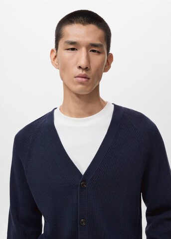 MANGO MAN Strickjacke 'Hodei' in Blau