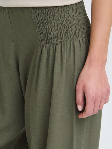 Oxmo - Loosefit Pantalón ' OXNInna Linen Mix Relaxed Fit ' en verde