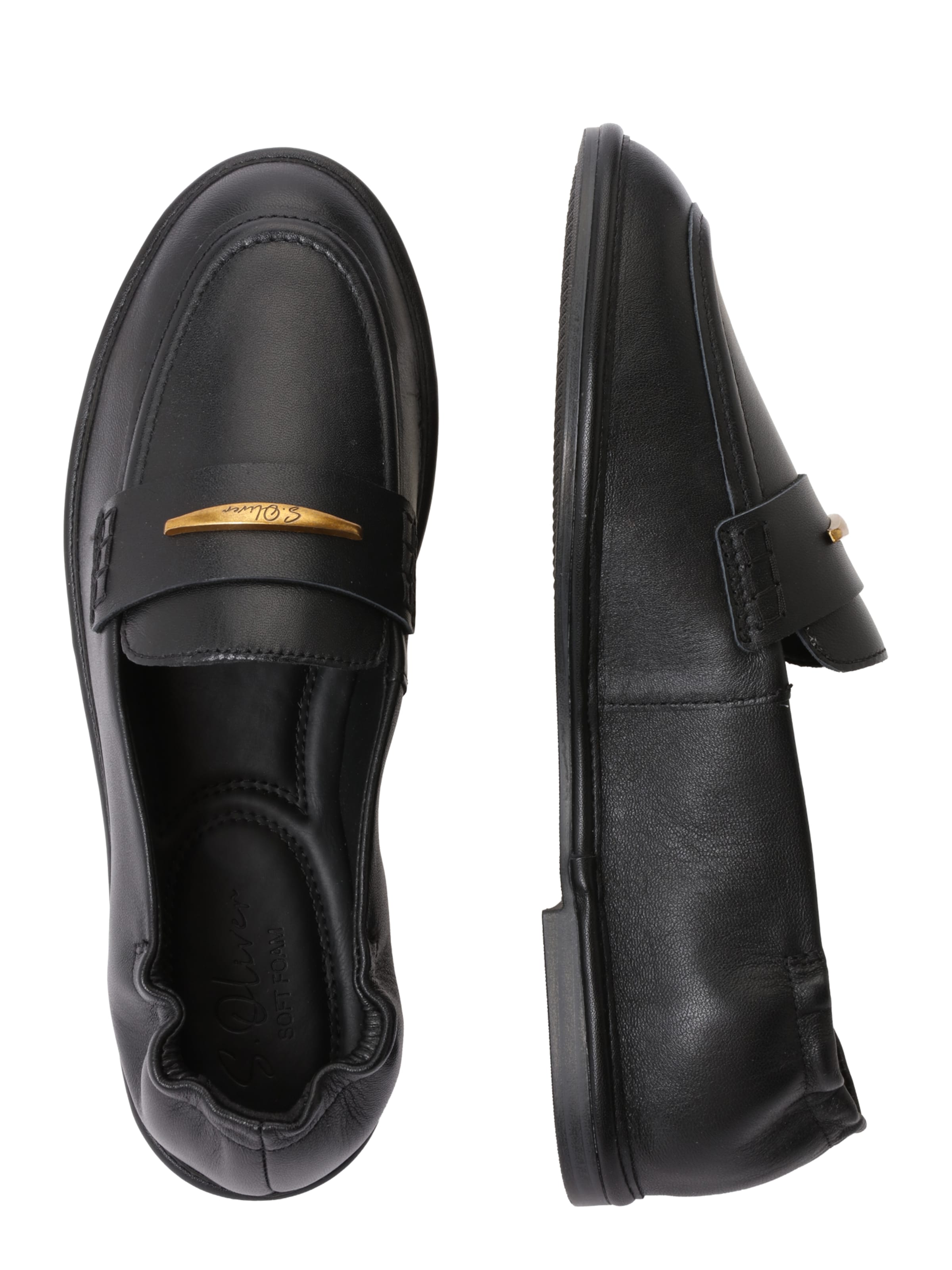 s.Oliver Slipper in Schwarz