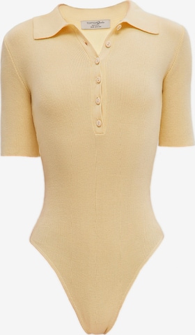 TOPTOP STUDIO Shirt Bodysuit in Yellow: front