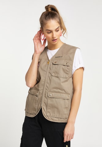 MYMO Vest in Brown: front