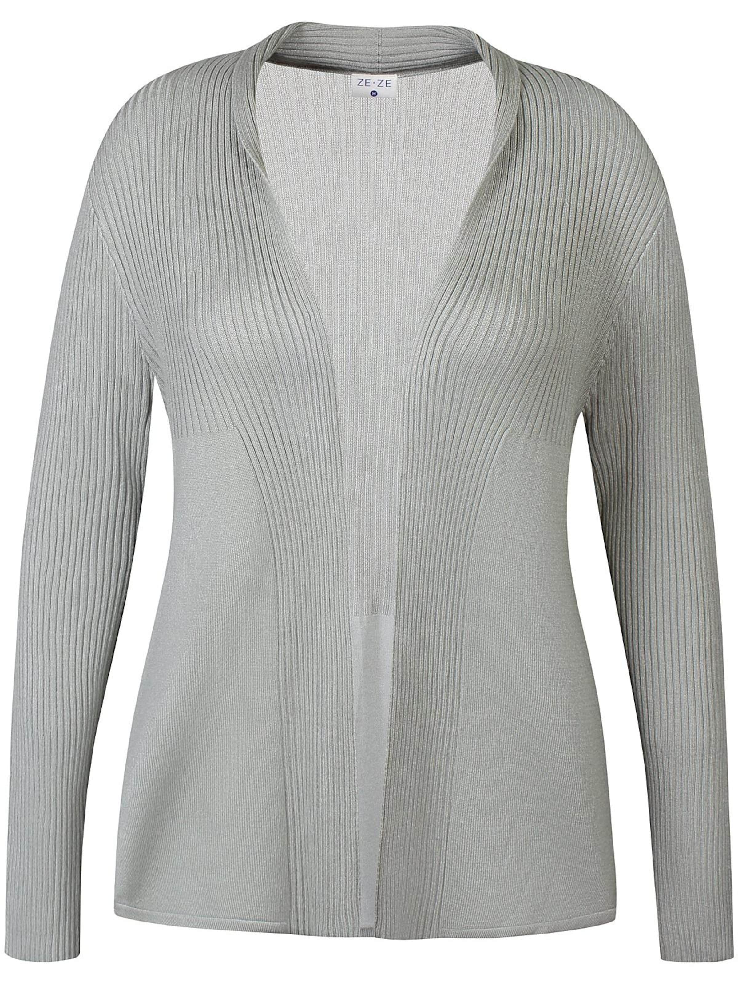 ze-ze Gebreid vest 'Florian 723' in Groen: voorkant