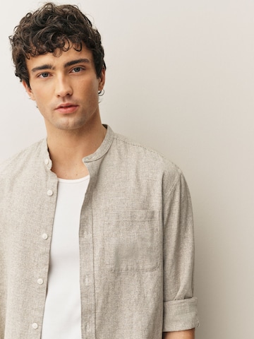 Next Comfort fit Button Up Shirt in Beige