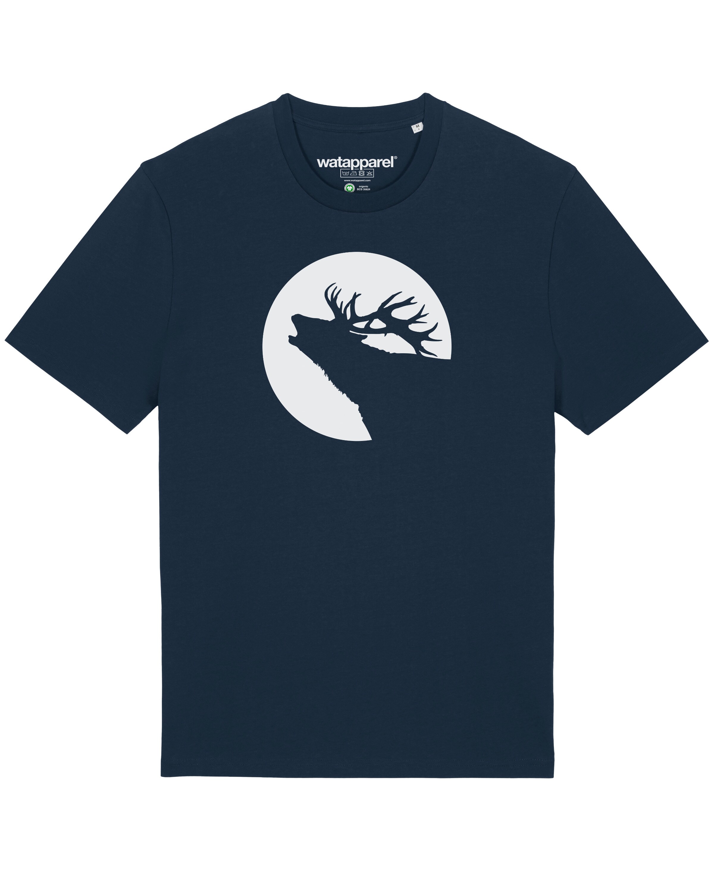 T-Shirt ' Röhrender Hirsch ' Watapparel en bleu : devant