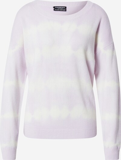 REPEAT Cashmere Пуловер в пастелнолилаво / бяло, Преглед на продукта
