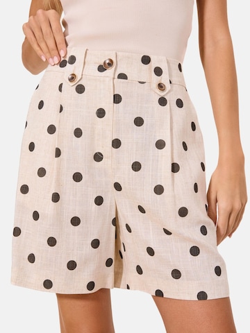 Lipsy Regular Bandplooibroek in Beige: voorkant